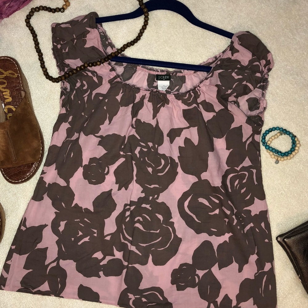 Purple floral jcrew top